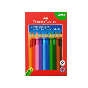 Faber-Castell Jumbo Kuru Boya Kalemi 12 Renk – Altıgen Gövde