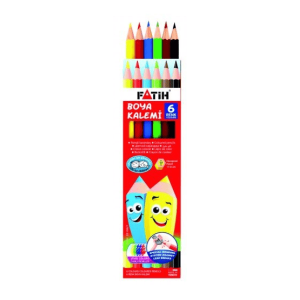 Fatih 6 Renk Kuru Boya Kalemi Tam boy
