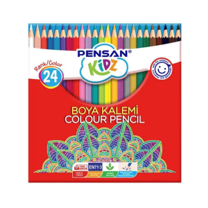 Pensan 24 Renk Kuru Boya Kalemi Karton Kutu