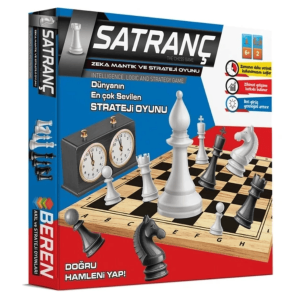 Eğitici Ahşap Desenli Satranç Takımı - Çocuklar ve Yetişkinler İçin Strateji