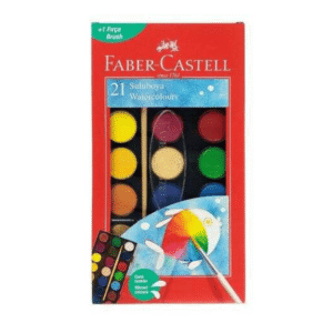 Faber-Castell 21 Renk Büyük Boy Suluboya Seti ve Fırçası