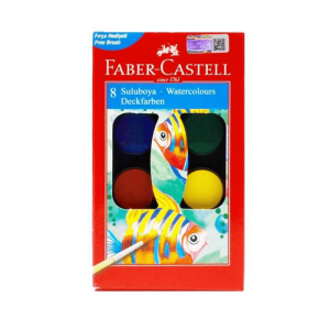 Faber Castell 8 Renk Suluboya - Suluboya Fırçası Hediyeli